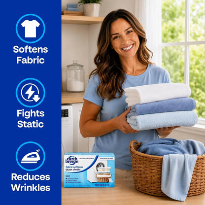 Earth Breeze Fabric Softener Dryer Sheets Fragrance Free (2 Pack)