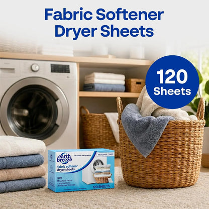 Earth Breeze Fabric Softener Dryer Sheets Fragrance Free (1 Pack)