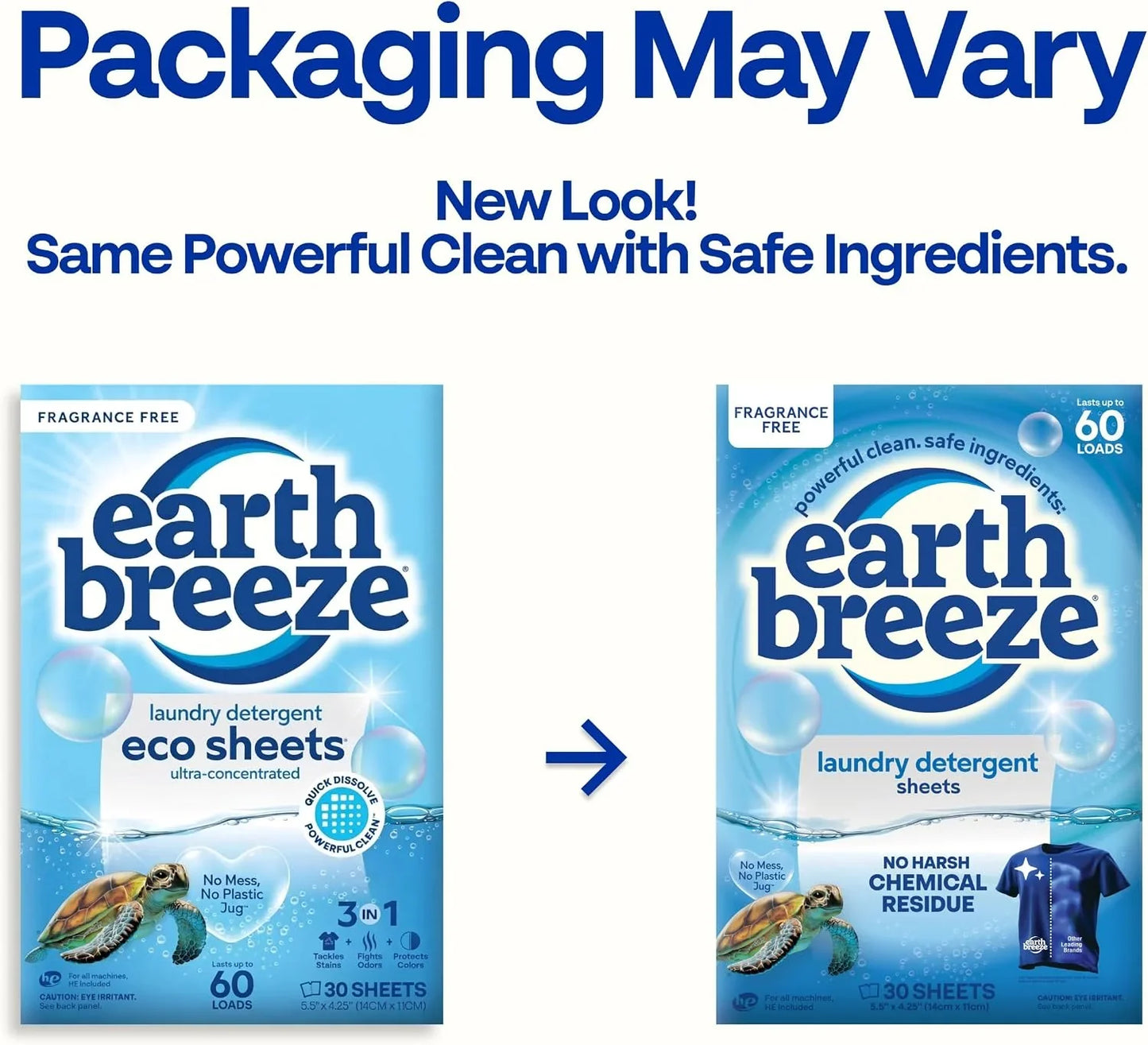 Earth Breeze Laundry Detergent Sheets Calming Lavender 60 Loads (Fragrance Free)